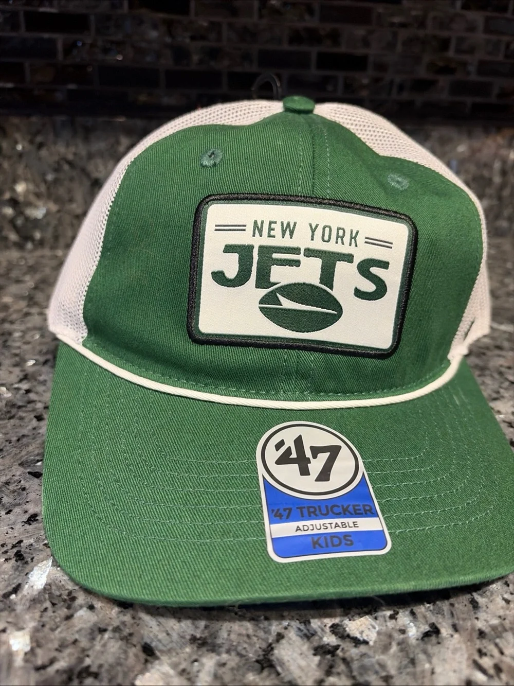 New York Jets Hat '47 Brand Green Chorded Vented Golf Cap NFL NWT Patch kids